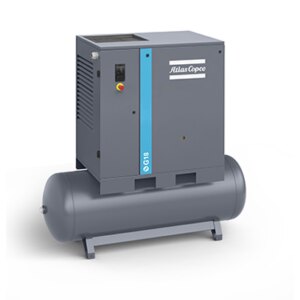 Atlas Copco G18 Rotary Screw Air Compressor (25 HP, 125 PSI, 132-Gal Tank, 208-230/460V 3-Phase)