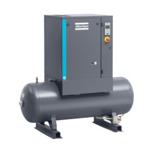 Atlas Copco G15 Rotary Screw Air Compressor (20 HP, 125 PSI, 120-Gal Tank, w/ Aftercooler, 208-230/460V 3-Phase)