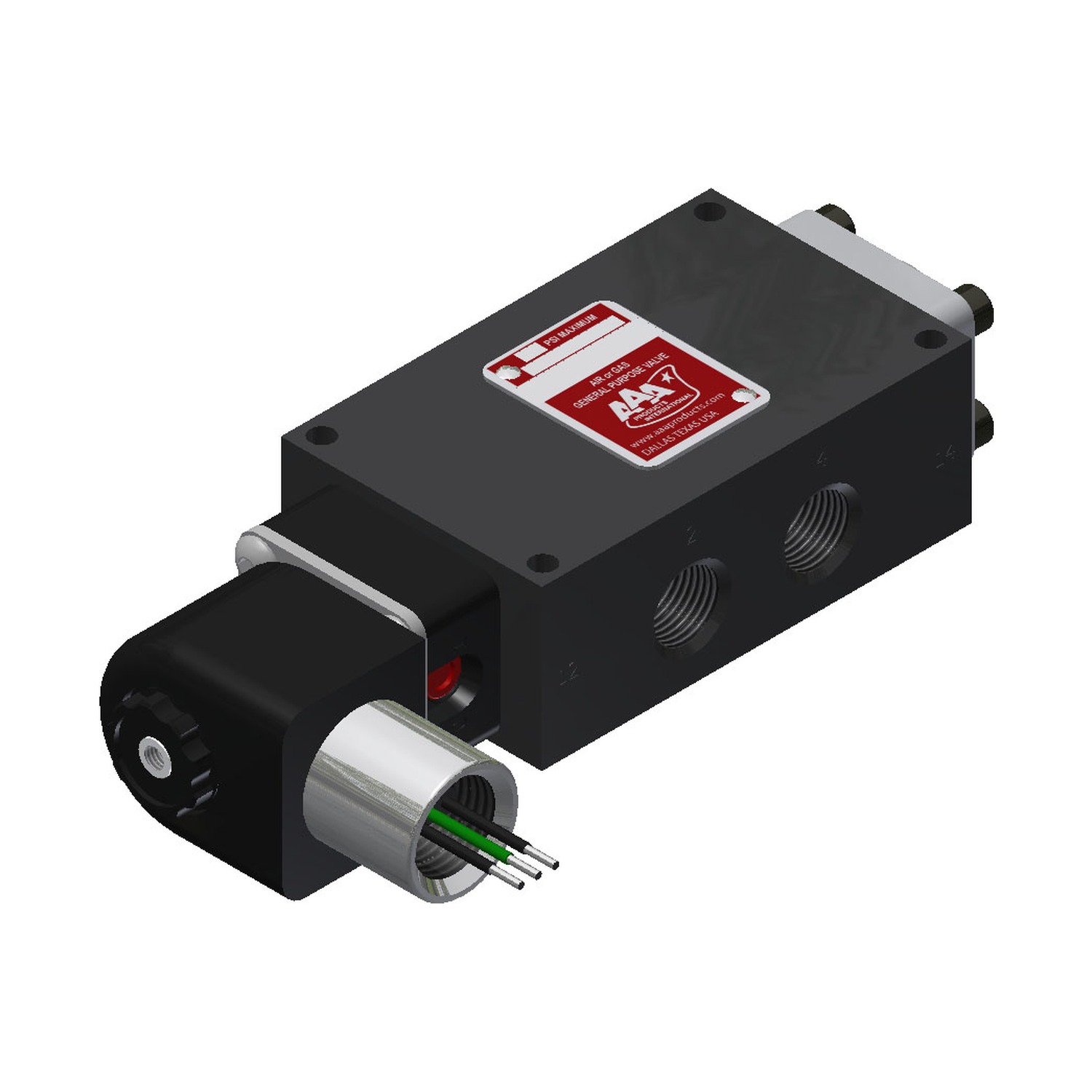 AAA Products ESO3X Explosion-Proof Solenoid Air Valve (3/8 in. NPTF, 2-Position Spring Return)