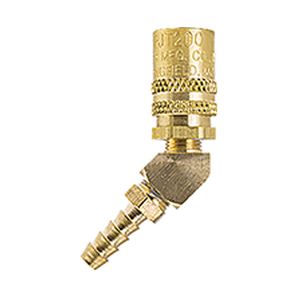 Foster BLFS226 1/4 in. FJT 45 Degree Straight-Thru Ball Lock Quick Coupler, 3/8 in. Hose Barb