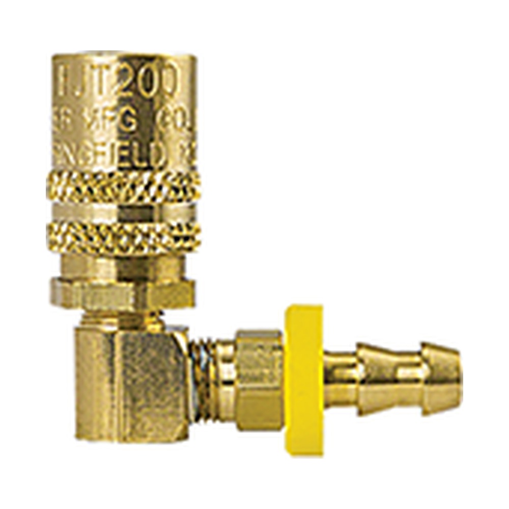 Foster BLFS316P 3/8 in. FJT 90 Degree Straight-Thru Ball Lock Quick Coupler, 3/8 in. Push-On Hose Barb