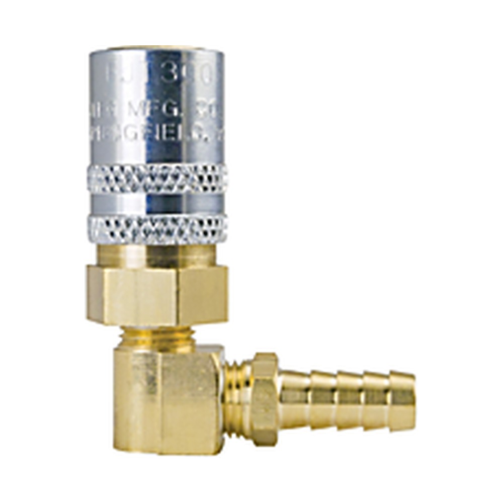 Foster BLFS316V2 3/8 in. FJT 90 Degree Ball Lock Quick Coupler, 3/8 in. Hose Barb