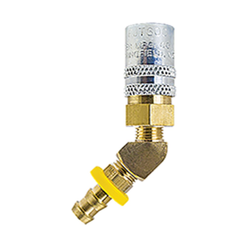 Foster FS224VP 1/4 in. FJT 45 Degree Quick Coupler, 1/4 in. Push-On Hose Barb