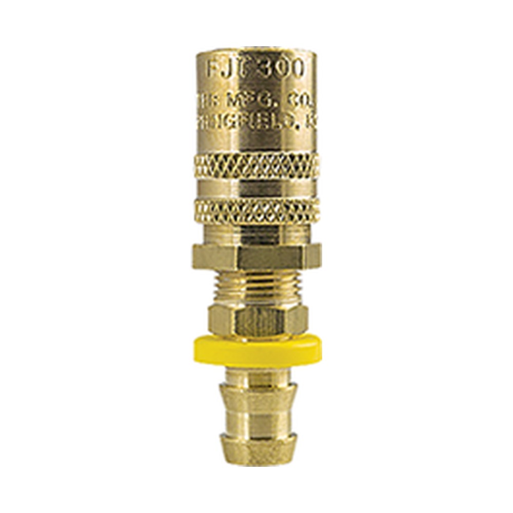 Foster FS308HFP 3/8 in. FJT Straight-Thru High Flow Quick Coupler, 1/2 in. Push-On Hose Barb