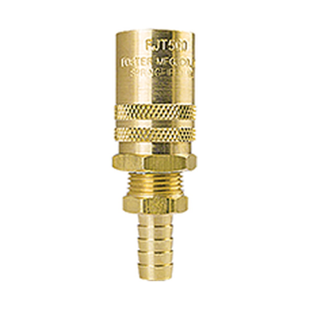 Foster FS504 1/2 in. FJT Straight-Thru Ball Lock Quick Coupler, 1/2 in. Hose Barb