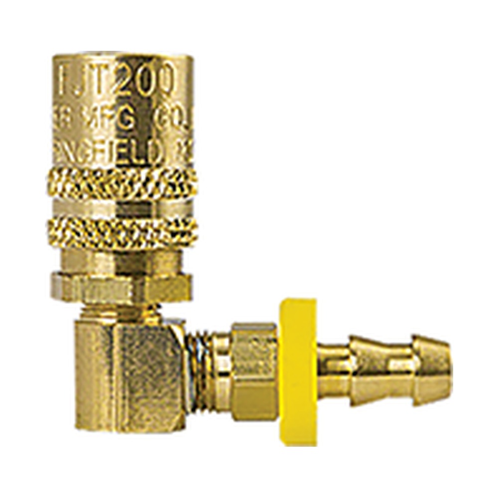 Foster FS514P 1/2 in. FJT 90 Degree Straight-Thru Quick Coupler, 1/2 in. Push-On Hose Barb