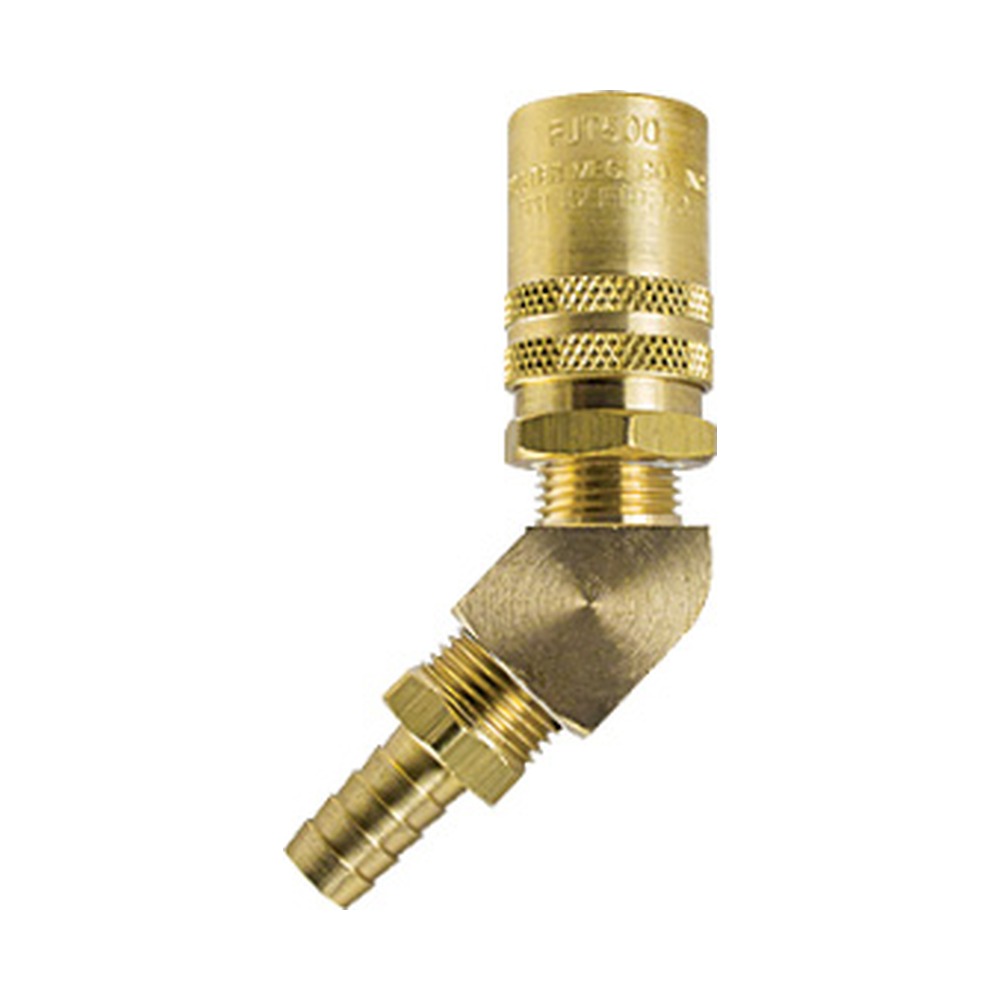 Foster FS524 1/2 in. FJT 45 Degree Straight-Thru Quick Coupler, 1/2 in. Hose Barb
