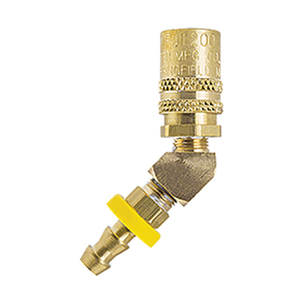 Foster FS524P 1/2 in. FJT 45 Degree Straight-Thru Quick Coupler, 1/2 in. Push-On Hose Barb