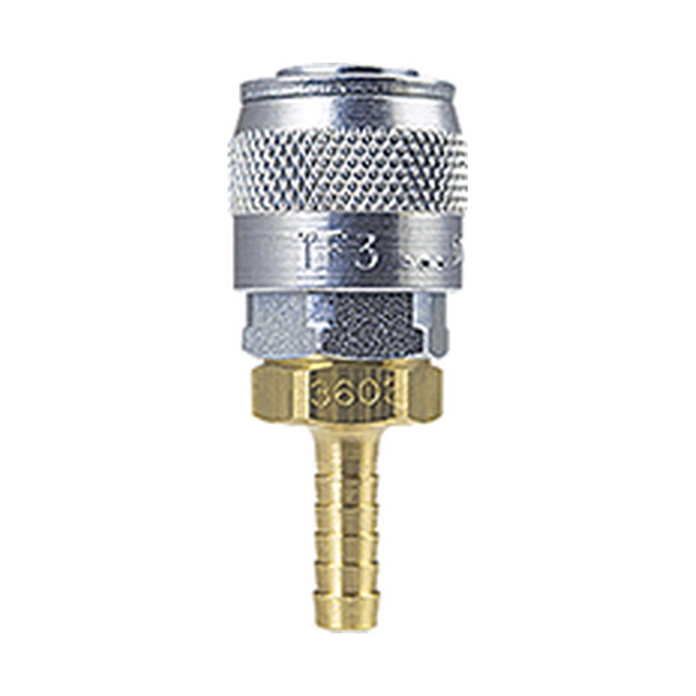 Foster TF4904 3/8 in. Tru-Flate Automatic Quick Coupler, 1/2 in. Hose Barb